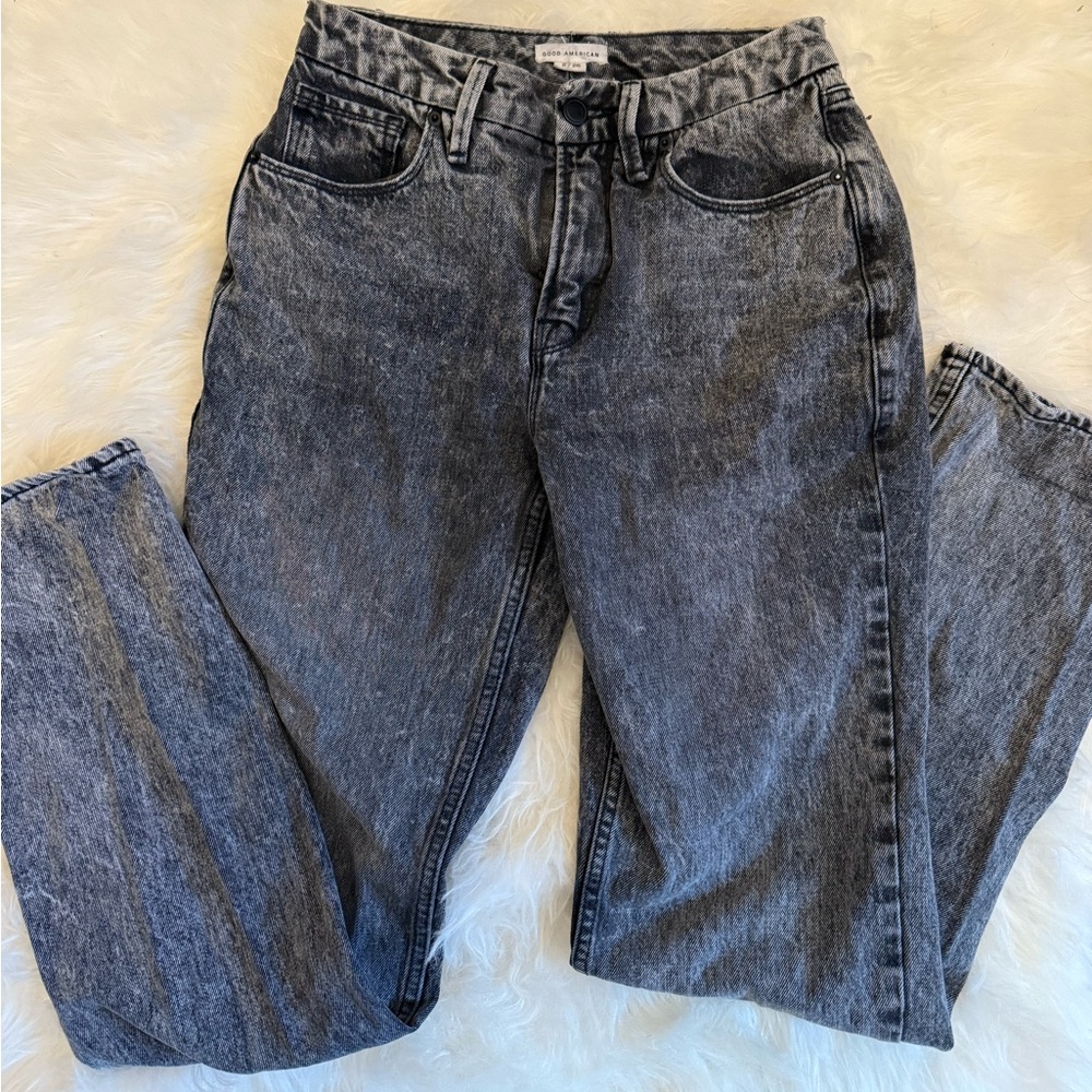 Good American Loose Fit Straight Leg Jeans Black